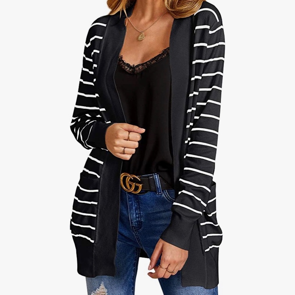 Striped Black & White Cardigan